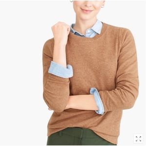 J. Crew Wool and Cotton Tessie Sweater Tan Brown